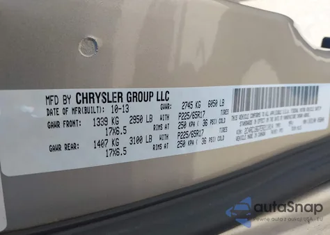 2014 Chrysler Town & Country Touring from USA, damaged, VIN 2C4RC1BG7ER211014